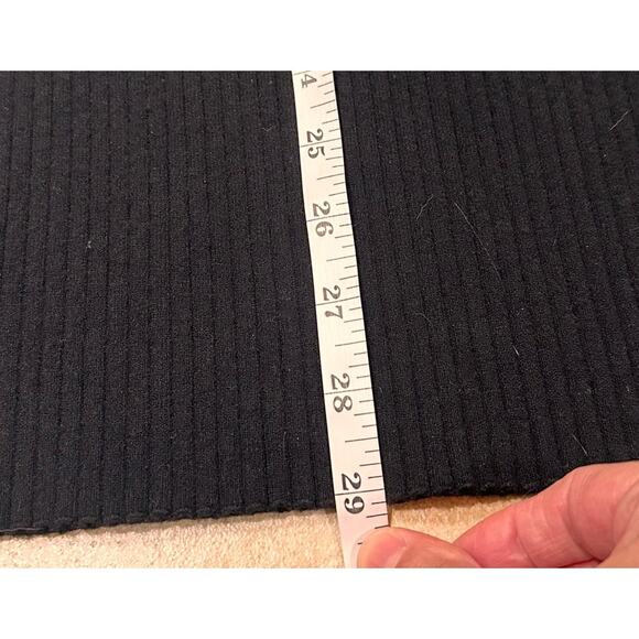 Herve Leger Ribbed Knit Midi Pencil Skirt Side Striped Black Alabaster, S NWOT - Picture 8 of 11